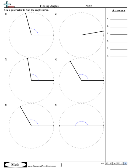 Angles Worksheets - Finding Angle (Using Protractor) worksheet